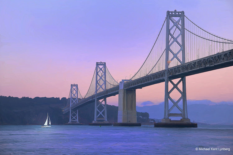 San Francisco Bay Bridge Bay Bridge Sunset - Gallery-by-the-Sea Carmel